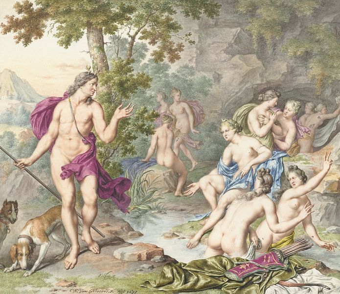 Actaeon surprises Diana and her companions, Willem Van Mieris by Masterful Masters