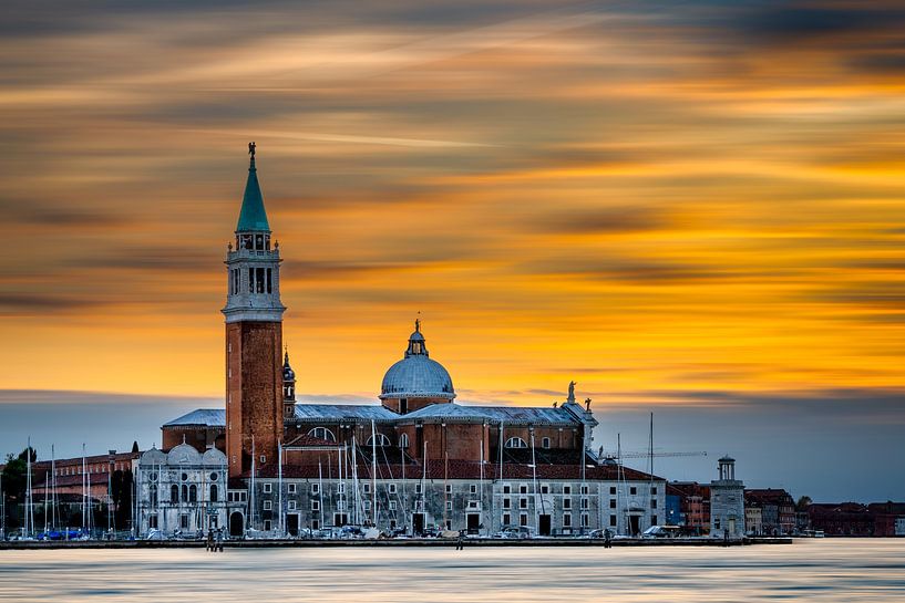 Golden Skies Above San Giorgio by Rene Siebring