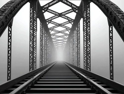 Foggy Passage | Bridge in Black and White