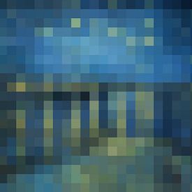 Pixel Art: Star night over the Rhône by JC De Lanaye
