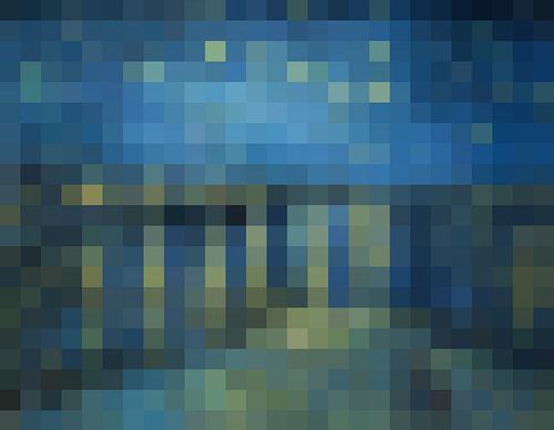 Pixel Art: Star night over the Rhône