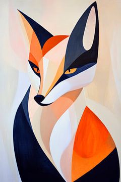 Geometrischer Fuchs in leuchtenden Farben von Poster Art Shop