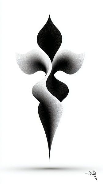 Monochrome Flow - Abstract Black and White Art in Motion by Gelissen Artworks