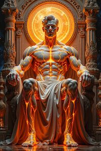Fantasy Wall Art: LUXORIEL – A Divine Nephilim on His Throne