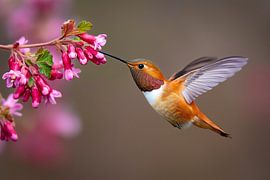 Red-backed Cinnamon Hummingbird (Selasphorus rufus), male