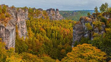 The Bastei in autumn by Henk Meijer Photography