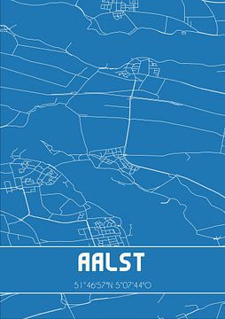 Blauwdruk | Landkaart | Aalst (Gelderland) van MijnStadsPoster