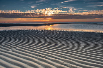 Zonsondergang op Maasvlakte 2 strand