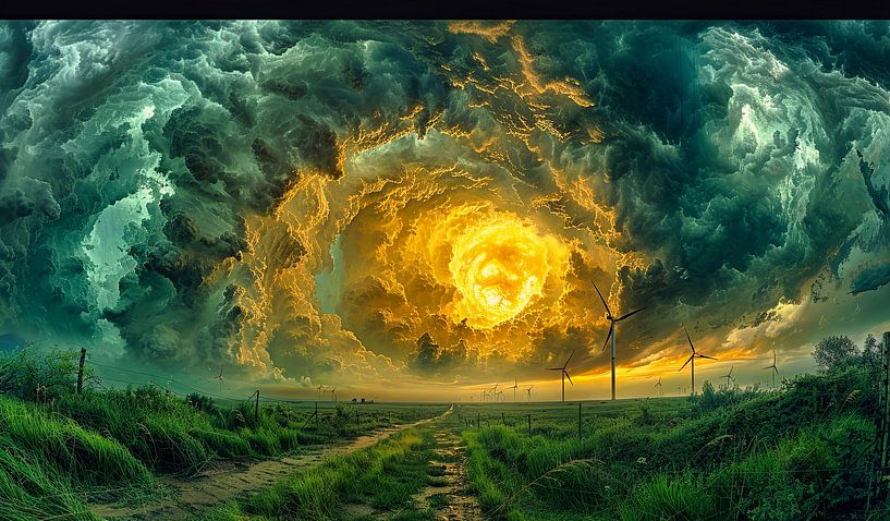 threatening skies over the meadow by Egon Zitter