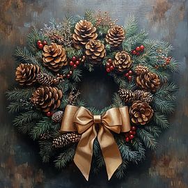 Christmas wreath by Abstract Painting