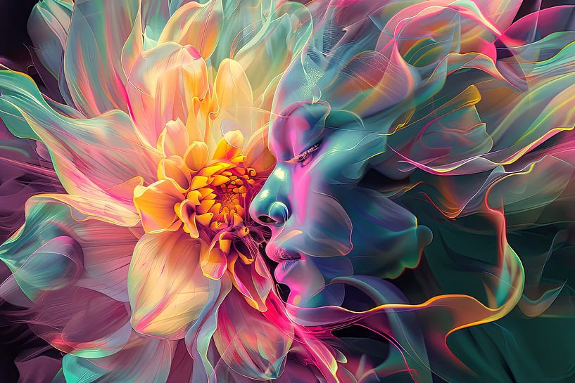 portrait de fleur numérique et pictural par Egon Zitter