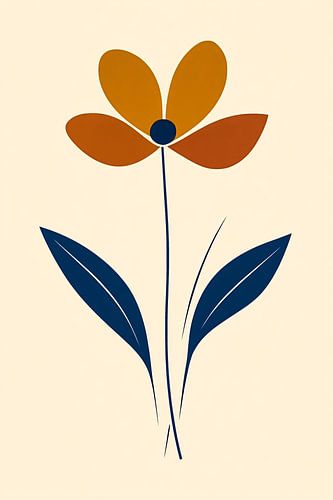 Abstracte minimalistische bloem kunst