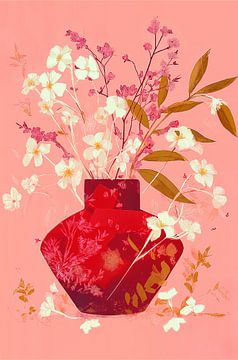 Fleurs sauvages en céramique rouge n°1 sur Studio BB