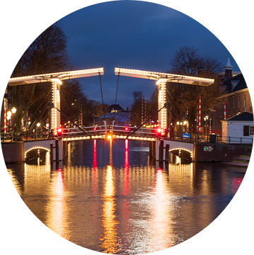 Amsterdam verlichte bruggen aan de Amstel in de winter van Sjoerd van der Wal Fotografie