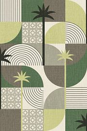 Palm Springs Desert Shapes and Palms Green by Alexandra Weise