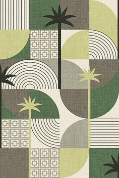 Palm Springs Desert Shapes and Palms Green by Alexandra Weise
