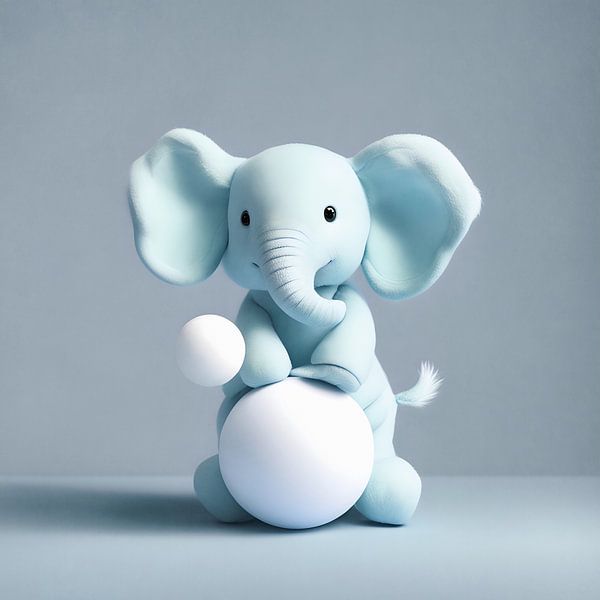 Light Blue Little Elephant par Georgia Chagas