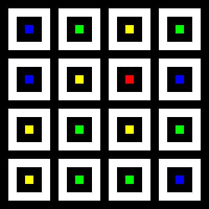 Verschachtelt | Mittig | 04x04 | N=02 | Random #02 | RGBY