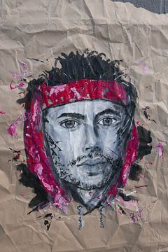 portrait of a man with a red bandana by jolanda verduin