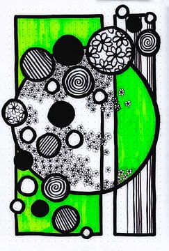 grüne Retro-Punkte in Vertikalen von Patricia's Creations