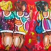 Dikke Dames Wijnen | Panorama van Vrolijk Schilderij