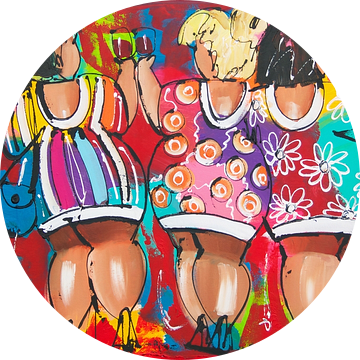 Dikke Dames Wijnen | Panorama van Vrolijk Schilderij