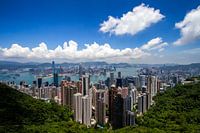 Prachtig gezicht over Hong Kong op een heldere dag