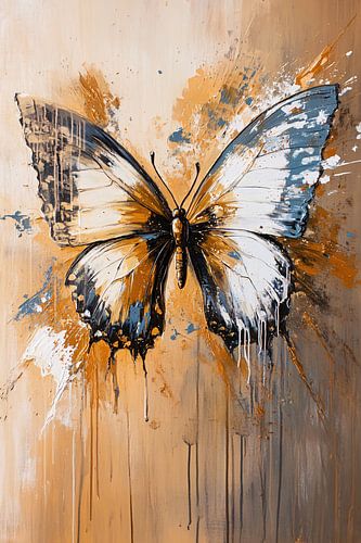 Abstracte vlinder op canvas