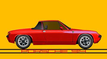 Porsche 914 in original color red by aRi F. Huber