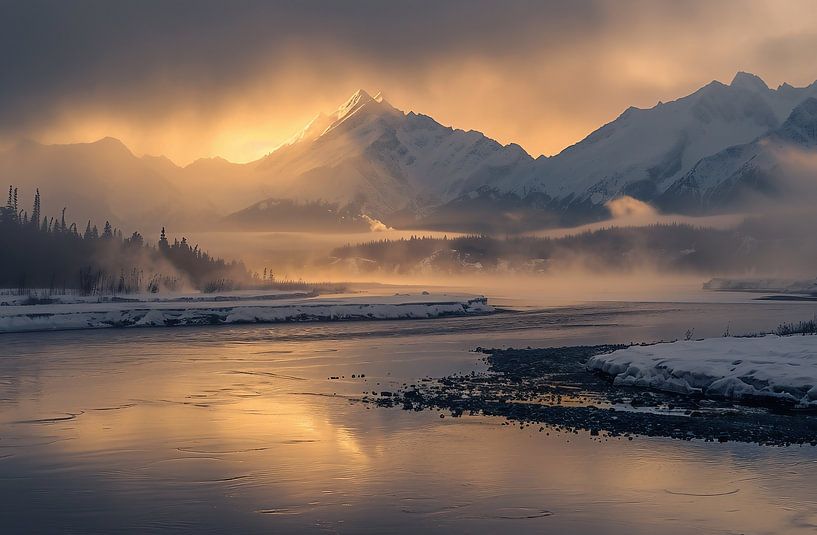 Wasser und Berge, verzaubert von fernlichtsicht