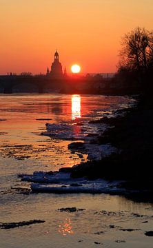 Frauenkirche Dresden, malerischer Winterabend