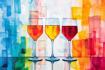 bunter Alkohol Gläser Wein