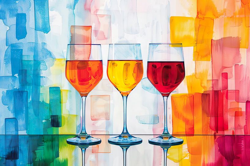 kleurrijke alcohol glazen wijn van PixelPrestige