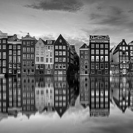 Damrak Amsterdam en noir et blanc sur Fotografie Ronald