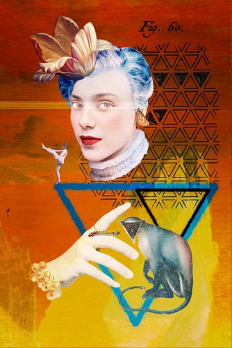 Trinity (1 of 4) yellow, orange, red, petrol by Blikstjinder by Betty J