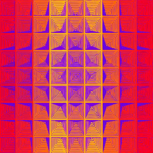 Abstraction rétro inspirée de Mondrian et Panton