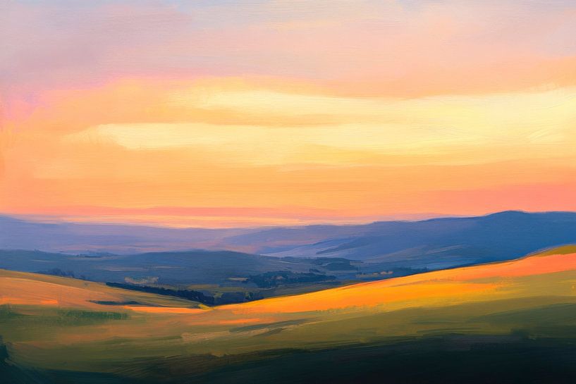 Landschaft im Morgenlicht von Poster Art Shop