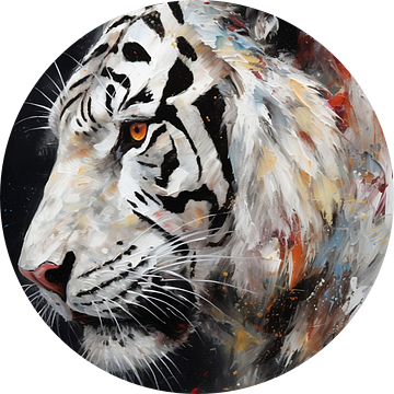 Witte tijgers in ruwe acryltechniek van Uncoloredx12