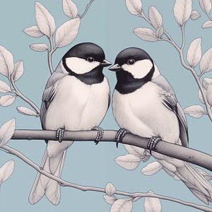 Two Feathered Friends between Flora