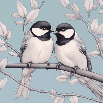 Two Feathered Friends between Flora by Color Square