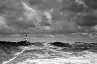 Leuchtturm Amrum schwarz-weiß