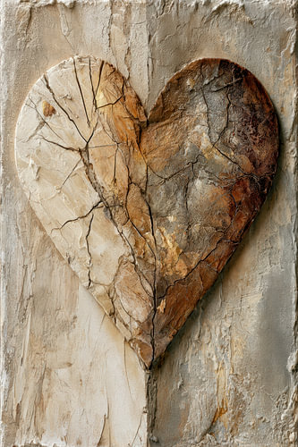 Beige Heart Abstract Painting - Calm Living