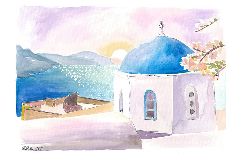 Santorini Rooftop Dreams in Oia und Griechische Insel Meerblick von Markus Bleichner