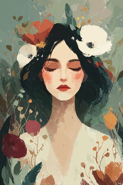 Porträt, Unter den Blumen Nr. 4 von Studio BB
