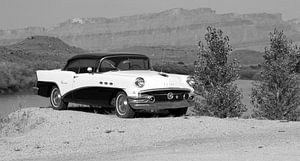 Buick vintage en noir et blanc