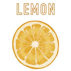 Illustration einer Zitronenscheibe, die die saftigen Scheiben auf einem weißen Hintergrund zeigt, schön für in der Küche von UMA Digital NL