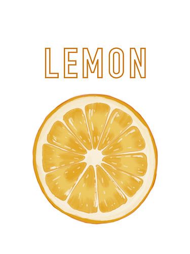 Illustration einer Zitronenscheibe, die die saftigen Scheiben auf einem weißen Hintergrund zeigt, schön für in der Küche