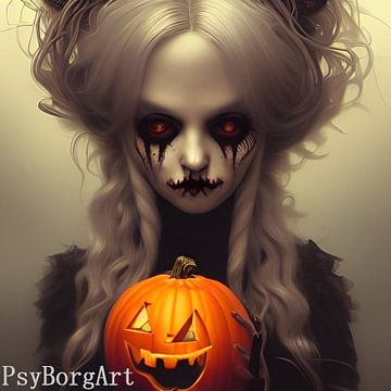 Halloween Kunstwerk 1 van PsyBorgArt
