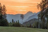 Zonsondergang in Oostenrijkse bergen
