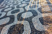 Black and white pattern of the famous sidewalk in Ipanema (designed by Oscar Niemeyer), Rio de Janei
